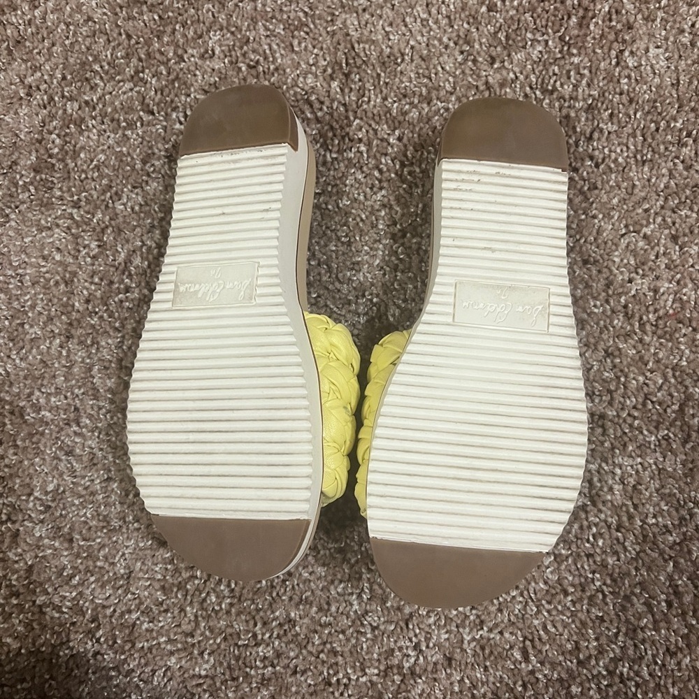 Sam Edelman Ainslie Yellow Flat Slide Sandals - Picture 5 of 5